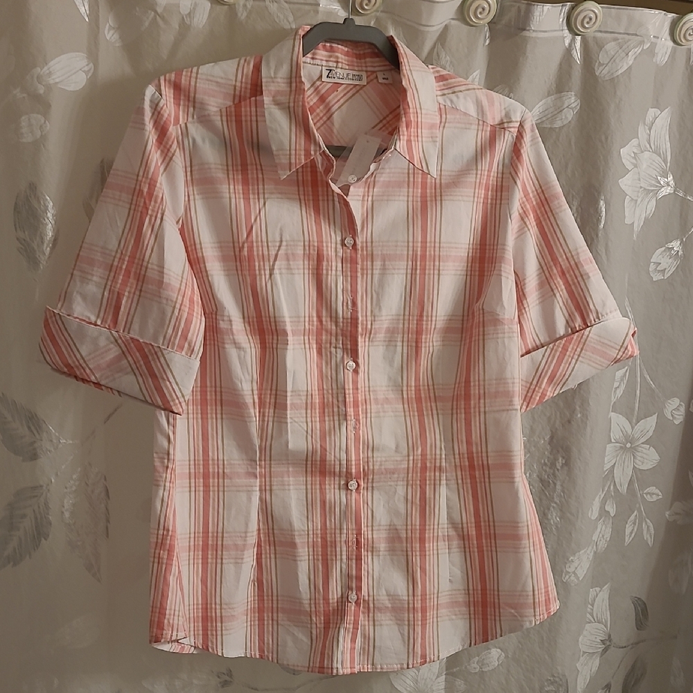 Zulily Pink Plaid Button-Up Shirt